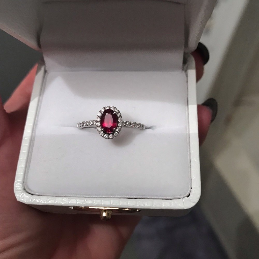 Genuine Ruby Diamond Ring